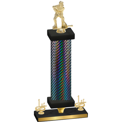 Premium Single Black Carbon Fiber First Place Hockey Trophy