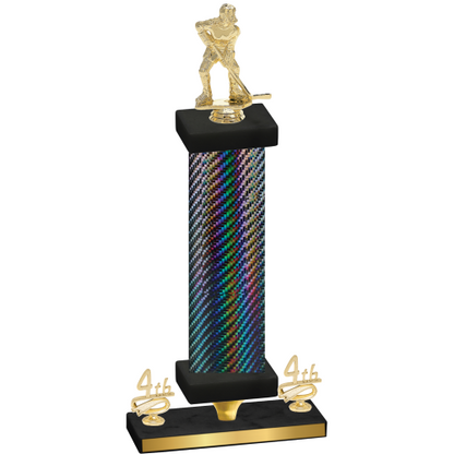 Premium Single Black Carbon Fiber Fourth Place Hockey Trophy