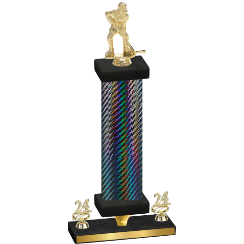 Premium Single Black Carbon Fiber Year Hockey Trophy