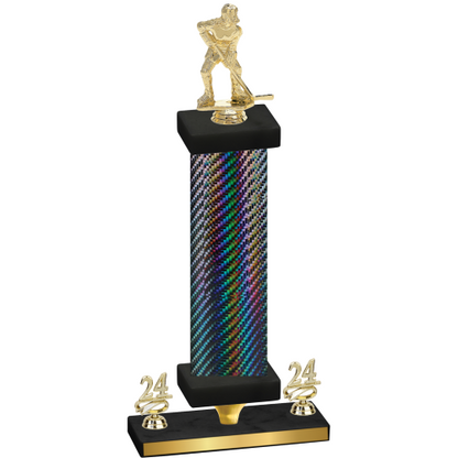 Premium Single Black Carbon Fiber Year Hockey Trophy