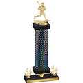Premium Single Black Carbon Fiber Fourth Place Lacrosse Trophy
