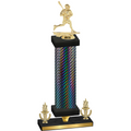 Premium Single Black Carbon Fiber Victory Lacrosse Trophy