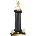 Premium Single Black Carbon Fiber Year Lacrosse Trophy