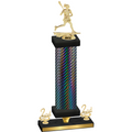 Premium Single Black Carbon Fiber Second Place Lacrosse Trophy