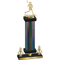 Premium Single Black Carbon Fiber Victory Lacrosse Trophy
