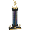 Premium Single Black Carbon Fiber Year Lacrosse Trophy