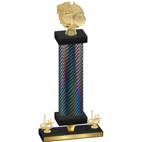 Premium Single Black Carbon Fiber First Place Basketball Trophy