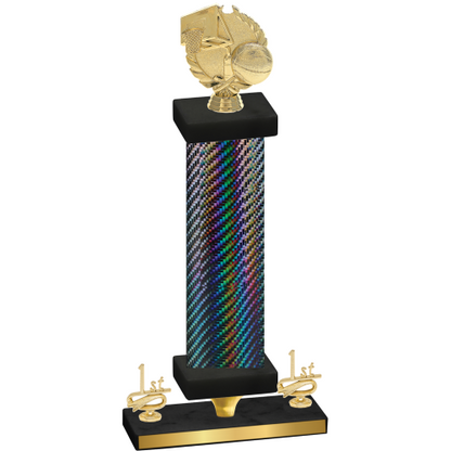 Premium Single Black Carbon Fiber First Place Basketball Trophy