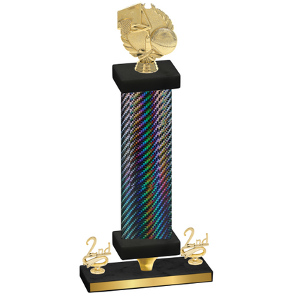 Premium Single Black Carbon Fiber Second Place Basketball Trophy