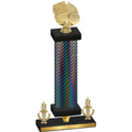 Premium Single Black Carbon Fiber Victory Basketball Trophy