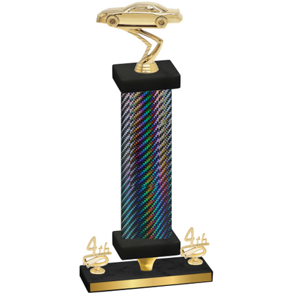 Premium Single Black Carbon Fiber Fourth Place Cars Trophy