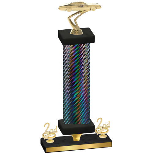 Premium Single Black Carbon Fiber Second Place Cars Trophy