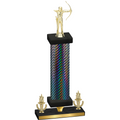 Premium Single Black Carbon Fiber Victory Archery Trophy