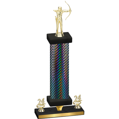 Premium Single Black Carbon Fiber Year Archery Trophy
