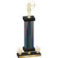 Premium Single Black Carbon Fiber Fourth Place Archery Trophy