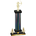 Premium Single Black Carbon Fiber Victory Archery Trophy