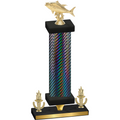 Premium Single Black Carbon Fiber Victory Fishing Trophy