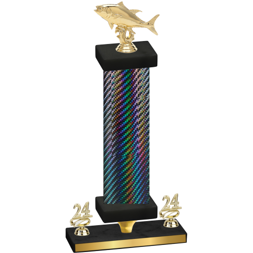 Premium Single Black Carbon Fiber Year Fishing Trophy