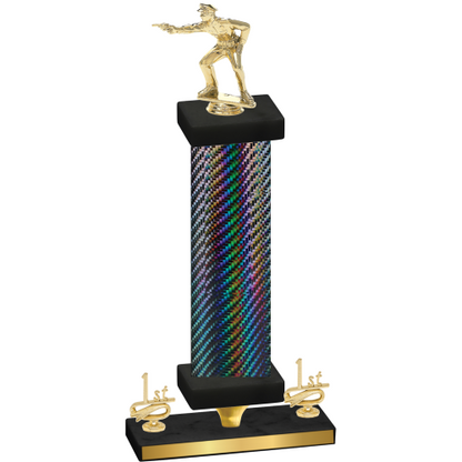 Premium Single Black Carbon Fiber First Place Shooter Trophy