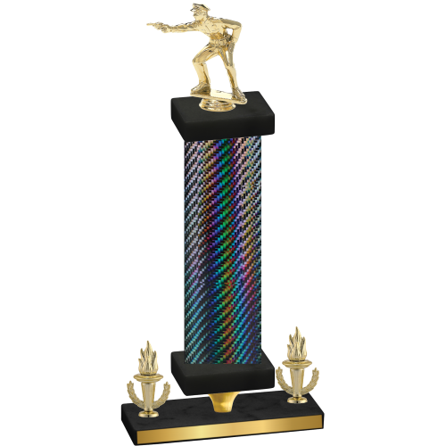 Premium Single Black Carbon Fiber Victory Shooter Trophy