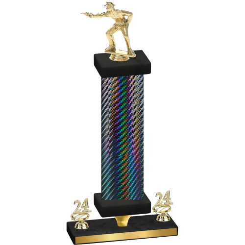 Premium Single Black Carbon Fiber Year Shooter Trophy