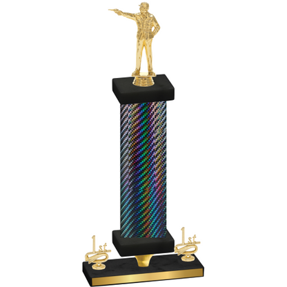 Premium Single Black Carbon Fiber First Place Shooter Trophy