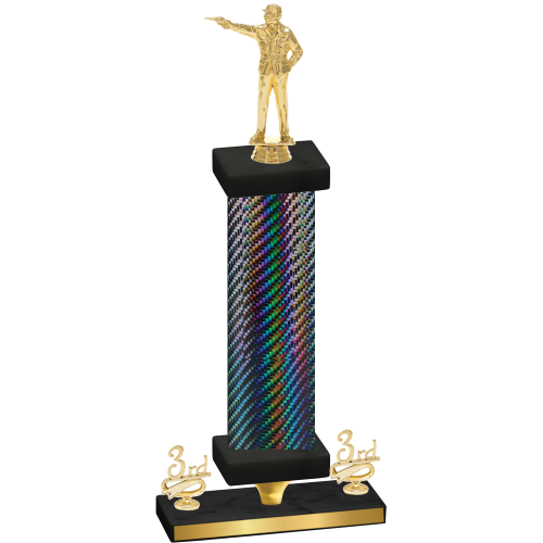 Premium Single Black Carbon Fiber Third Place Shooter Trophy