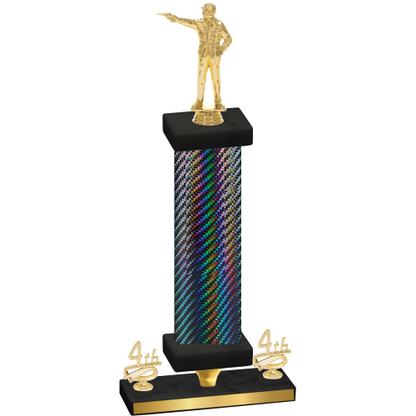 Premium Single Black Carbon Fiber Fourth Place Shooter Trophy