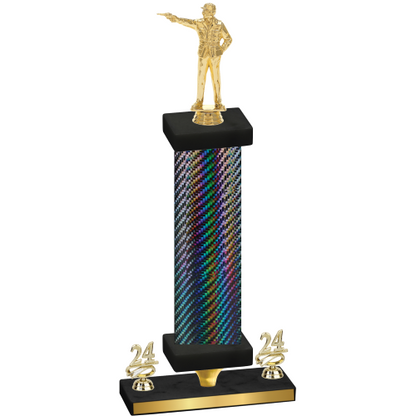 Premium Single Black Carbon Fiber Year Shooter Trophy