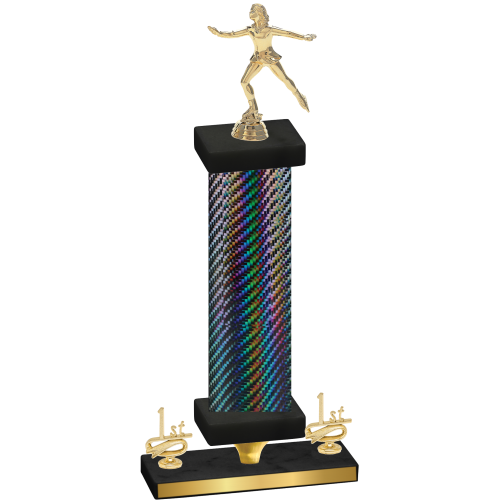 Premium Single Black Carbon Fiber First Place Skater Trophy