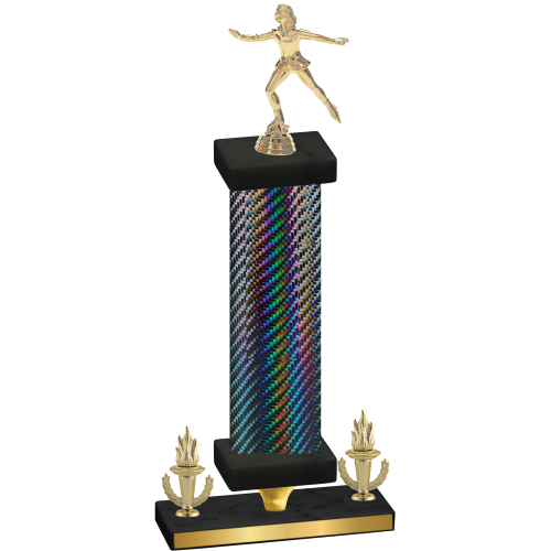Premium Single Black Carbon Fiber Victory Skater Trophy