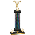 Premium Single Black Carbon Fiber Third Place Weights Trophy