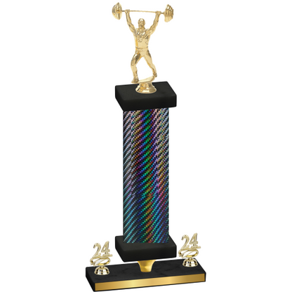 Premium Single Black Carbon Fiber Year Weights Trophy