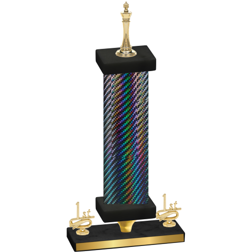 Premium Single Black Carbon Fiber First Place Chess Trophy