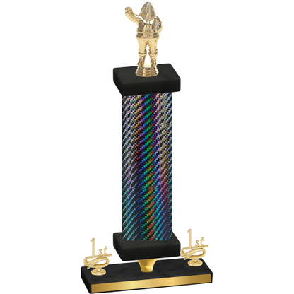 Premium Single Black Carbon Fiber First Place Holiday Trophy