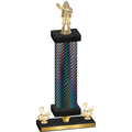 Premium Single Black Carbon Fiber Second Place Holiday Trophy