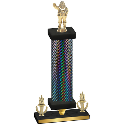 Premium Single Black Carbon Fiber Victory Holiday Trophy