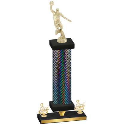 Premium Single Black Carbon Fiber Third Place Basketball Trophy