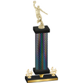 Premium Single Black Carbon Fiber Fourth Place Basketball Trophy