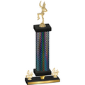 Premium Single Black Carbon Fiber Fourth Place Majorette Trophy