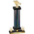 Premium Single Black Carbon Fiber Fourth Place Fishing Trophy