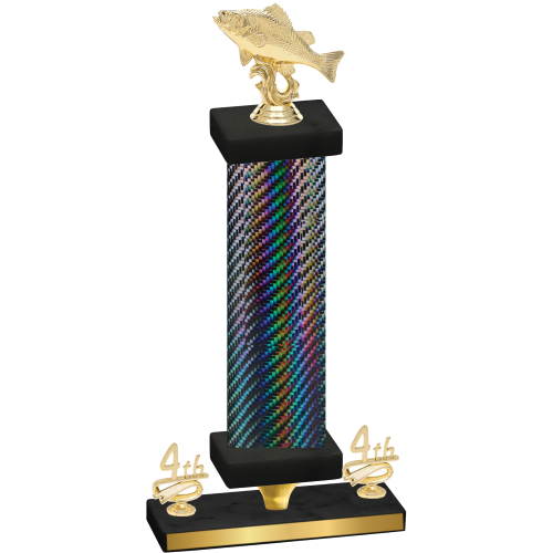 Premium Single Black Carbon Fiber Fourth Place Fishing Trophy