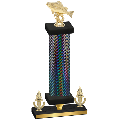 Premium Single Black Carbon Fiber Victory Fishing Trophy