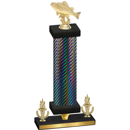 Premium Single Black Carbon Fiber Victory Fishing Trophy