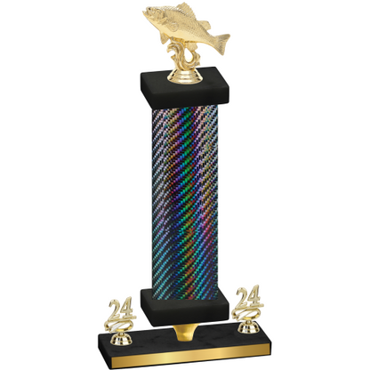 Premium Single Black Carbon Fiber Year Fishing Trophy