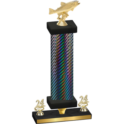 Premium Single Black Carbon Fiber Year Fishing Trophy