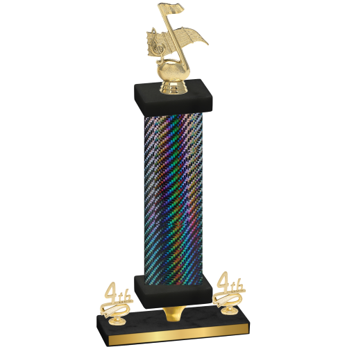Premium Single Black Carbon Fiber Fourth Place Music Trophy