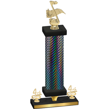Premium Single Black Carbon Fiber Fourth Place Music Trophy