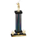 Premium Single Black Carbon Fiber Fourth Place Golf Trophy
