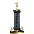 Premium Single Black Carbon Fiber Victory Golf Trophy